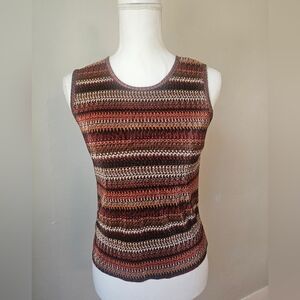 Striped Crinkle Sleeveless Top From Plisse